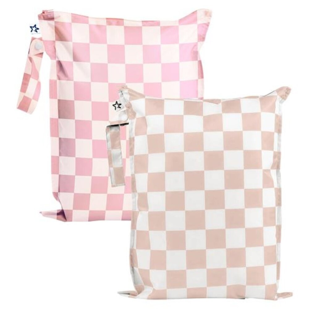 Mess proof Waterproof Wet Dry Bag,2pk Reusable Wet Bags for Swimsuits&Baby Cloth